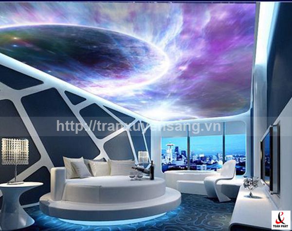 Tạo không gian mát mẻ ngày hè với thiết kế trần phòng khách hiện đại