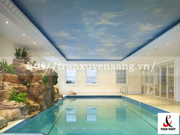Thi công trần xuyên sáng tại EVN Hòa Bình