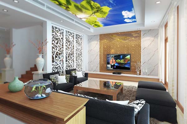 Chiêm ngưỡng những kiểu trang trí trần phòng khách đẹp miễn chê