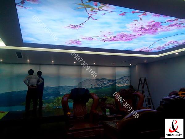 Chi tiết tường xuyên sáng trong không gian phòng khách