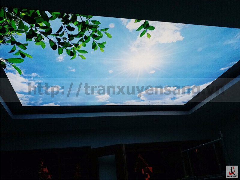 Hoàn thiện trần xuyên sáng biệt thự Nam Villa
