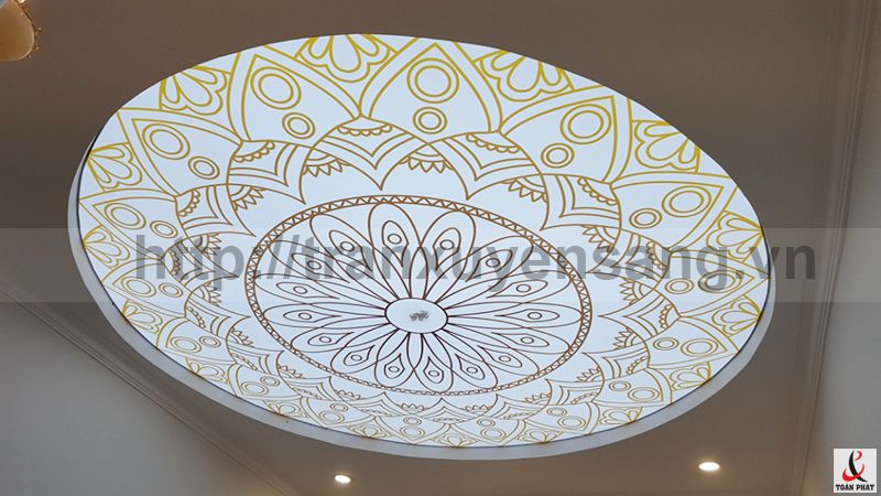 Thi công trần xuyên sáng tại biệt thự The Manor