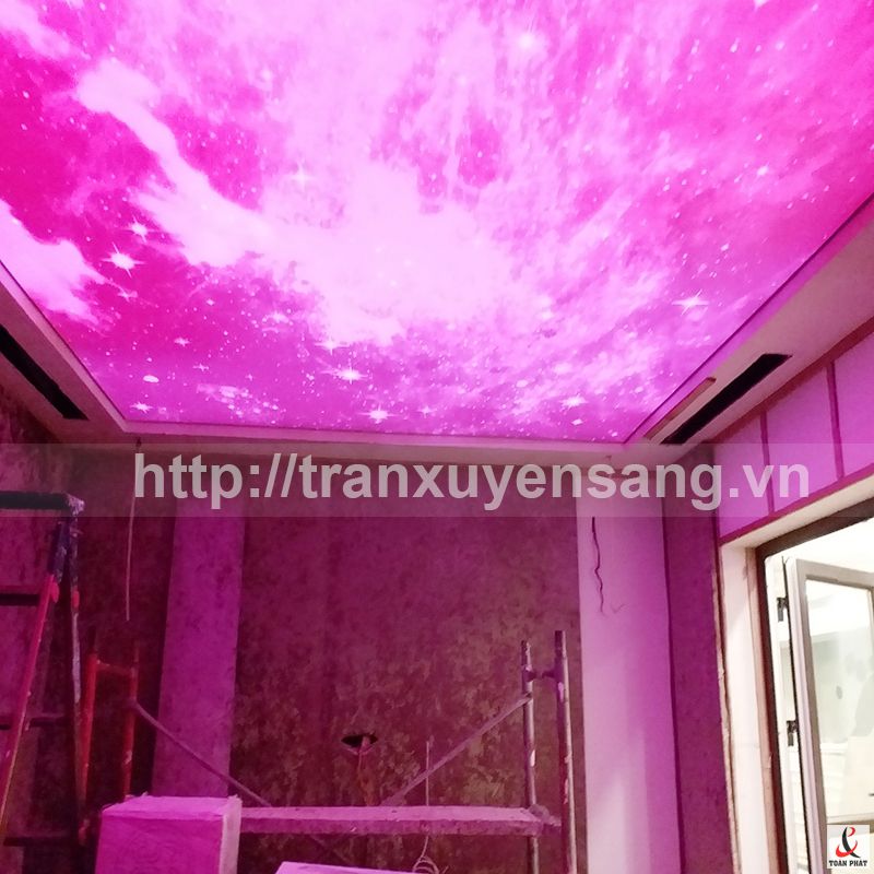 Thi công trần xuyên sáng tại nhà chị Phương - Vinhome Long Biên