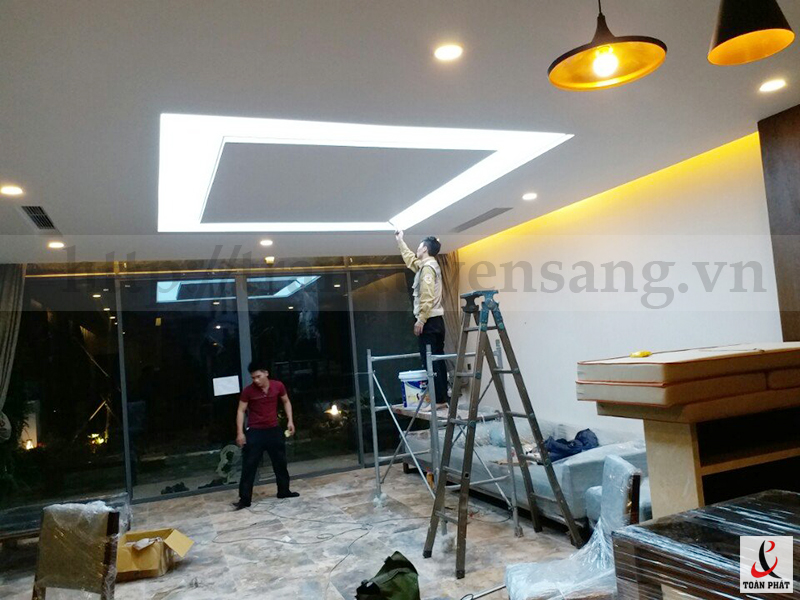 Không gian sau khi thi công trần xuyên sáng