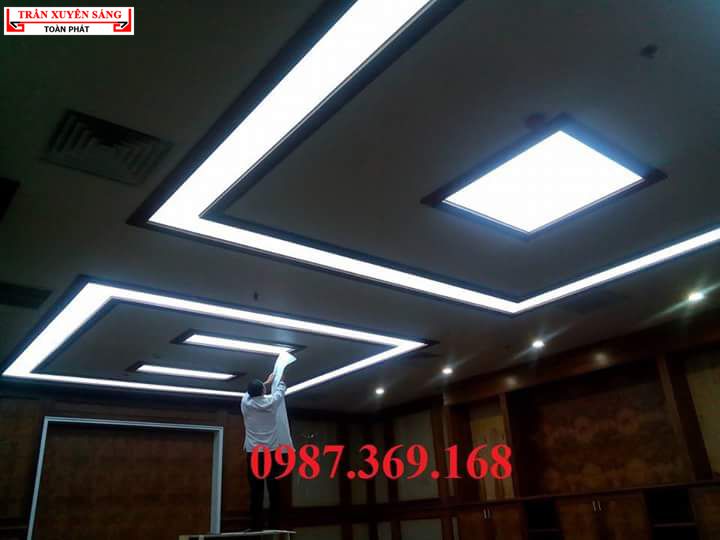 Thi công trần xuyên sáng tại văn phòng Tổng công ty 789
