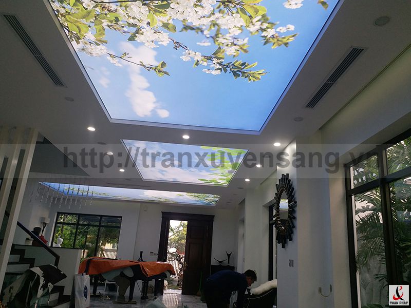 Thi công trần xuyên sáng Mrs. Lê Vinhome Long Biên