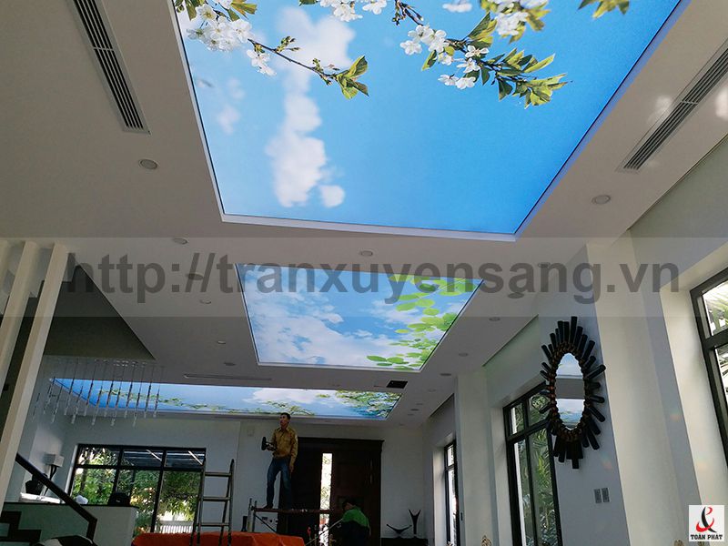Thi công trần xuyên sáng Mrs. Lê Vinhome Long Biên