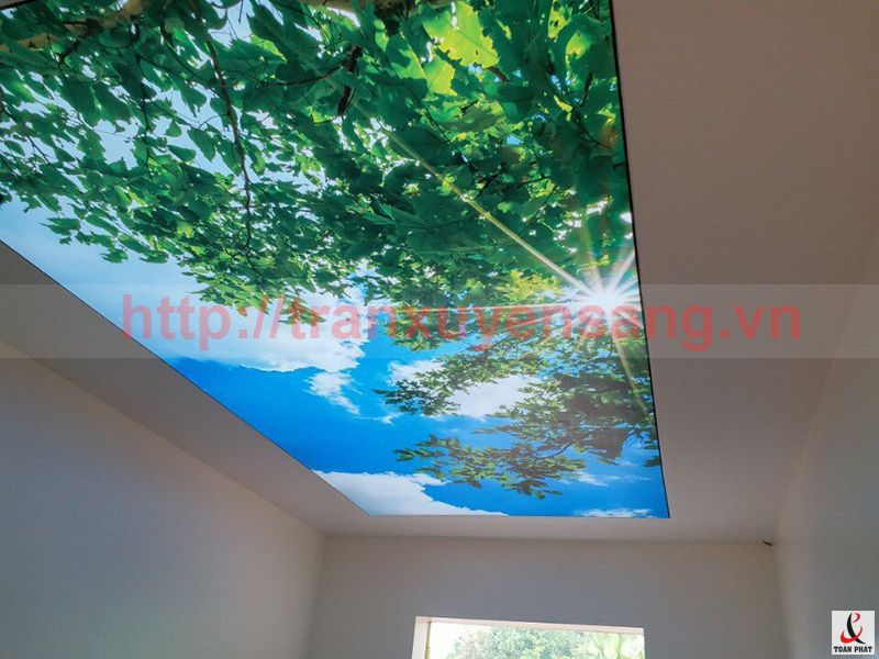 Thi công trần xuyên sáng tại nhà anh Thủy - Yên Bái