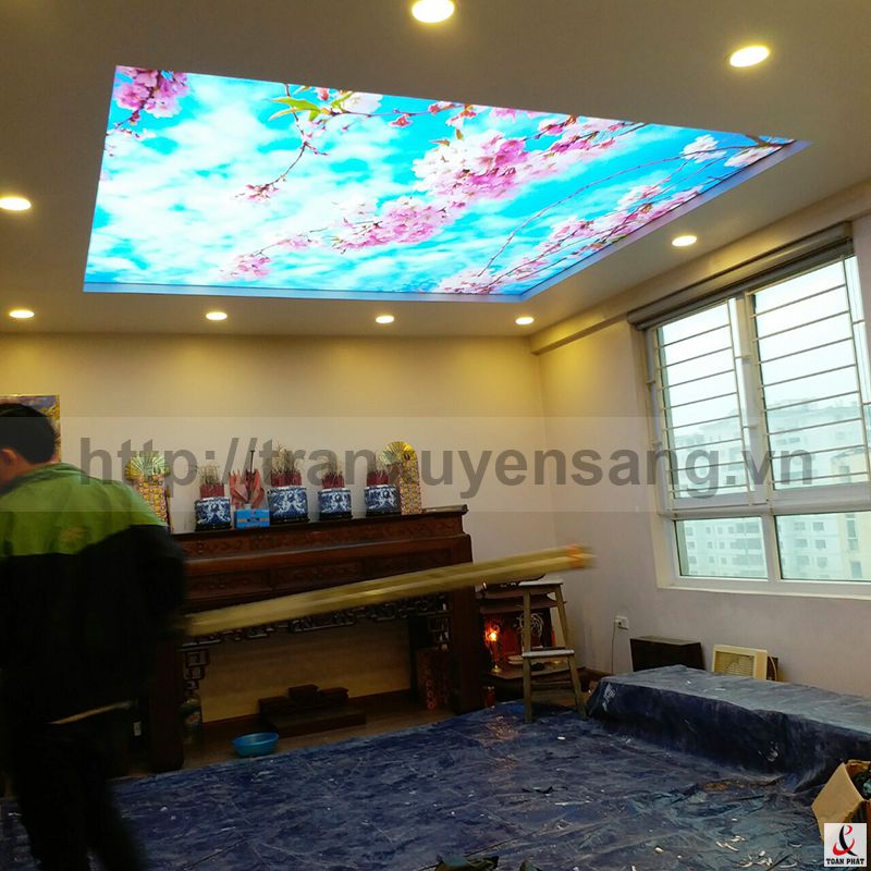 Thi công trần xuyên sáng Mr. Trung Resort Flamingo Đại Lải