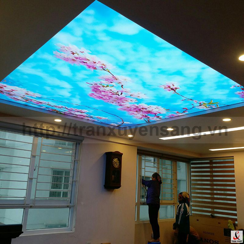 Thi công trần xuyên sáng Mr. Trung Resort Flamingo Đại Lải