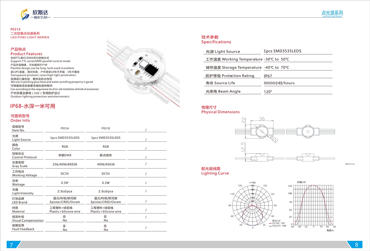 P031X LED PIXEI LIGHT SERIES