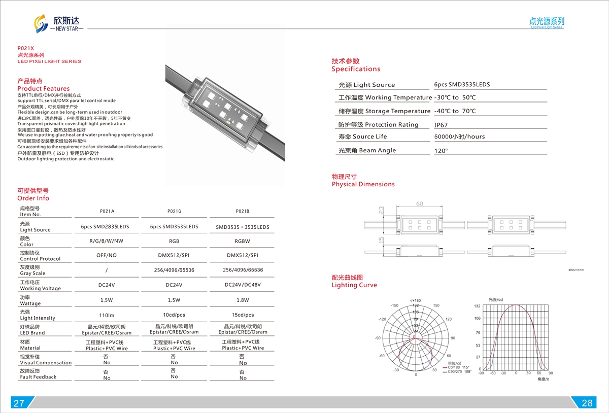 P021X LED PIXEI LIGHT SERIES